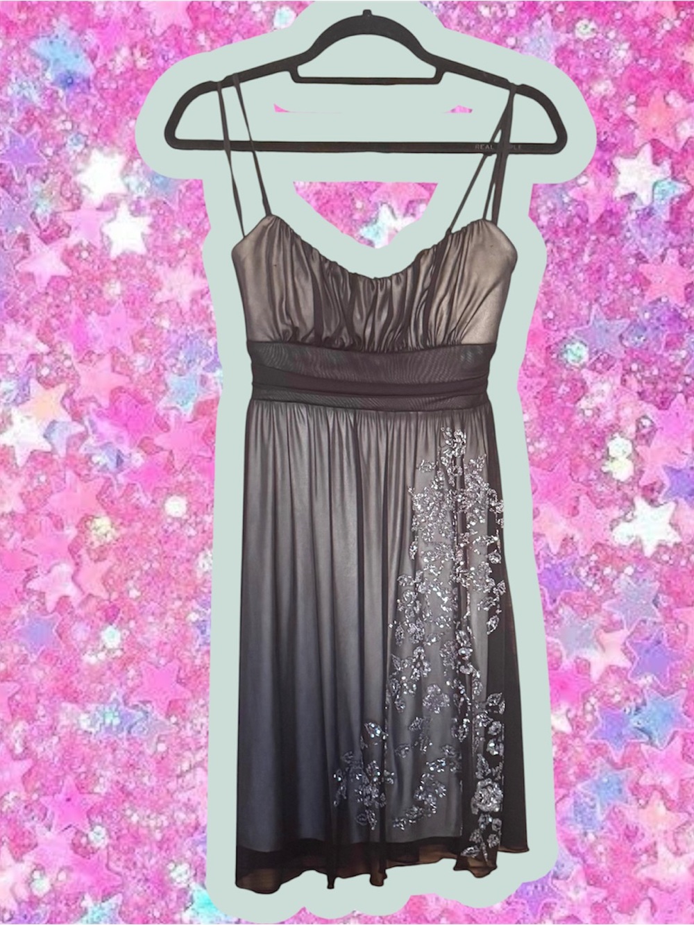 Ruby Rox vintage Y2K fairy whimsygoth minidress M party prom 2000s beaded sheer